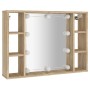 Sonoma oak furniture with mirror and LED lights 76x15x55 cm by vidaXL, bathroom vanities - Ref: Foro24-808858, Price: 62,71 €...