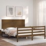 Estructura de cama con cabecero madera marrón miel 160x200 cm de vidaXL, Camas y somieres - Ref: Foro24-3195234, Precio: 186,...