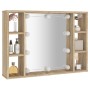 Sonoma oak furniture with mirror and LED lights 76x15x55 cm by vidaXL, bathroom vanities - Ref: Foro24-808858, Price: 62,71 €...