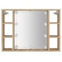 Sonoma oak furniture with mirror and LED lights 76x15x55 cm by vidaXL, bathroom vanities - Ref: Foro24-808858, Price: 62,71 €...