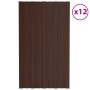 Panel para tejado acero galvanizado marrón 12 unidades 80x45 cm de vidaXL, Techo - Ref: Foro24-317205, Precio: 60,14 €, Descu...