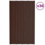 Brown galvanized steel roof panel 36 units 80x45 cm by vidaXL, Ceiling - Ref: Foro24-317206, Price: 131,59 €, Discount: %