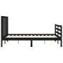 Estructura de cama con cabecero madera maciza negro 140x190 cm de vidaXL, Camas y somieres - Ref: Foro24-3193775, Precio: 168...