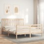 Estructura de cama con cabecero madera maciza 160x200 cm de vidaXL, Camas y somieres - Ref: Foro24-3194256, Precio: 143,12 €,...