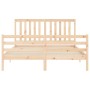 Estructura de cama con cabecero madera maciza 160x200 cm de vidaXL, Camas y somieres - Ref: Foro24-3194256, Precio: 143,12 €,...