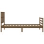 Estructura cama y cabecero madera maciza marrón miel 100x200 cm de vidaXL, Camas y somieres - Ref: Foro24-3194109, Precio: 12...