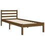 Estructura cama y cabecero madera maciza marrón miel 100x200 cm de vidaXL, Camas y somieres - Ref: Foro24-3194109, Precio: 12...