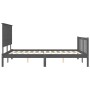 Gray solid wood bed frame with headboard 160x200 cm by vidaXL, Beds and slatted bases - Ref: Foro24-3193413, Price: 165,99 €,...