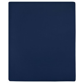 Navy blue cotton jersey fitted sheet 100x200 cm by vidaXL, Bed sheets - Ref: Foro24-136232, Price: 14,08 €, Discount: %