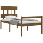 Estructura cama con cabecero madera maciza marrón miel 90x200cm de vidaXL, Camas y somieres - Ref: Foro24-3195404, Precio: 10...