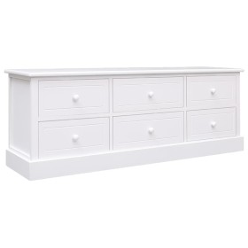 Solid white paulownia wood TV stand 108x30x40 cm by vidaXL, TV Furniture - Ref: Foro24-338527, Price: 145,87 €, Discount: %