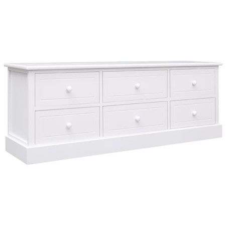 Solid white paulownia wood TV stand 108x30x40 cm by vidaXL, TV Furniture - Ref: Foro24-338527, Price: 145,87 €, Discount: %