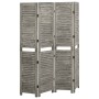 Biombo de 4 paneles de madera maciza gris 143x166 cm de vidaXL, Divisores de ambientes - Ref: Foro24-338575, Precio: 108,66 €...