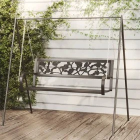 Banco balancín de jardín 125 cm acero y plástico negro de vidaXL, Bancos de jardín - Ref: Foro24-317145, Precio: 115,85 €, De...