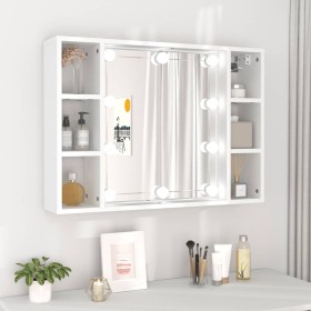 Möbel mit Spiegel und weißen LED-Leuchten 76x15x55 cm von vidaXL, Badezimmerwaschtische - Ref: Foro24-808855, Preis: 54,99 €,...