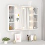 Mueble con espejo y luces LED blanco 76x15x55 cm de vidaXL, Tocadores de baño - Ref: Foro24-808855, Precio: 62,50 €, Descuent...