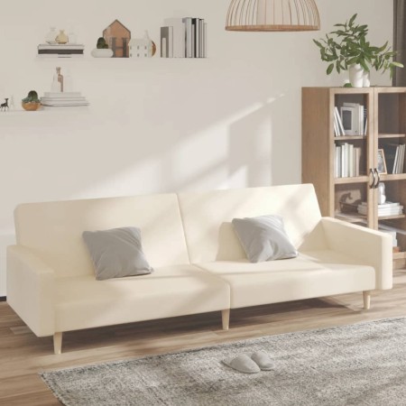 2-seater sofa bed in cream fabric by vidaXL, Sofas - Ref: Foro24-337289, Price: 204,99 €, Discount: %