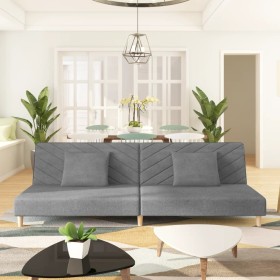 2-seater sofa bed with two pillows in light gray fabric by vidaXL, Sofas - Ref: Foro24-337592, Price: 188,59 €, Discount: %