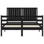 Estructura de cama con cabecero madera maciza negro 140x190 cm de vidaXL, Camas y somieres - Ref: Foro24-3194750, Precio: 178...