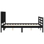 Estructura de cama con cabecero madera maciza negro 140x190 cm de vidaXL, Camas y somieres - Ref: Foro24-3194750, Precio: 178...