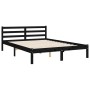 Estructura de cama con cabecero madera maciza negro 140x190 cm de vidaXL, Camas y somieres - Ref: Foro24-3194750, Precio: 178...