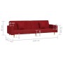 Sofá cama de 2 plazas con dos almohadas tela color vino de vidaXL, Sofás - Ref: Foro24-337613, Precio: 217,99 €, Descuento: %