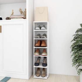 White plywood shoe cabinet 27.5x27x102 cm by vidaXL, Shoe racks and shoe organizers - Ref: Foro24-808485, Price: 38,99 €, Dis...