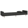 Sofá cama de 2 plazas con dos almohadas tela negro de vidaXL, Sofás - Ref: Foro24-337606, Precio: 248,99 €, Descuento: %