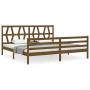 Estructura cama y cabecero madera maciza marrón miel 200x200 cm de vidaXL, Camas y somieres - Ref: Foro24-3194399, Precio: 16...