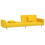 Sofá cama de 2 plazas con dos almohadas tela amarillo de vidaXL, Sofás - Ref: Foro24-337612, Precio: 223,87 €, Descuento: %