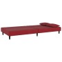 Sofá cama de 2 plazas con dos almohadas terciopelo rojo vino de vidaXL, Sofás - Ref: Foro24-337622, Precio: 169,34 €, Descuen...