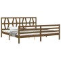 Estructura cama y cabecero madera maciza marrón miel 200x200 cm de vidaXL, Camas y somieres - Ref: Foro24-3194399, Precio: 16...