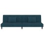 Sofá cama de 2 plazas con dos almohadas terciopelo azul de vidaXL, Sofás - Ref: Foro24-337616, Precio: 219,75 €, Descuento: %