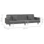 Sofá cama de 2 plazas con dos almohadas terciopelo gris oscuro de vidaXL, Sofás - Ref: Foro24-337629, Precio: 246,10 €, Descu...