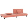 Sofá cama de 2 plazas con dos almohadas terciopelo rosa de vidaXL, Sofás - Ref: Foro24-337621, Precio: 184,72 €, Descuento: %