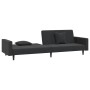 Sofá cama de 2 plazas con dos almohadas terciopelo negro de vidaXL, Sofás - Ref: Foro24-337634, Precio: 259,98 €, Descuento: %