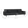 Sofá cama de 2 plazas con dos almohadas terciopelo negro de vidaXL, Sofás - Ref: Foro24-337634, Precio: 259,98 €, Descuento: %