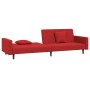 Sofá cama de 2 plazas con dos almohadas terciopelo rojo vino de vidaXL, Sofás - Ref: Foro24-337633, Precio: 202,30 €, Descuen...