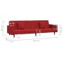 2-seater sofa bed with two wine red velvet pillows by vidaXL, Sofas - Ref: Foro24-337633, Price: 202,99 €, Discount: %