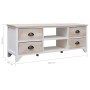 Mueble para TV madera maciza de paulownia 108x30x40 cm de vidaXL, Muebles TV - Ref: Foro24-338520, Precio: 98,23 €, Descuento: %