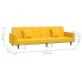 Sofá cama de 2 plazas con dos almohadas terciopelo amarillo de vidaXL, Sofás - Ref: Foro24-337635, Precio: 221,37 €, Descuent...