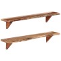 Wall shelves 2 units solid acacia wood 110x20x18 cm by vidaXL, Shelves and shelves - Ref: Foro24-337824, Price: 98,34 €, Disc...