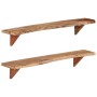 Wall shelves 2 units solid acacia wood 110x20x18 cm by vidaXL, Shelves and shelves - Ref: Foro24-337824, Price: 98,34 €, Disc...