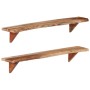 Wall shelves 2 units solid acacia wood 110x20x18 cm by vidaXL, Shelves and shelves - Ref: Foro24-337824, Price: 98,34 €, Disc...