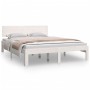 Solid white pine wood bed frame 150x200 cm by vidaXL, Beds and slatted bases - Ref: Foro24-833118, Price: 203,80 €, Discount: %