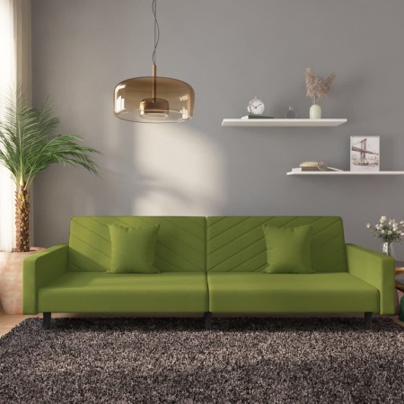 2-Sitzer-Schlafsofa mit zwei hellgrünen Samtkissen von vidaXL, Sofas - Ref: Foro24-337631, Preis: 202,30 €, Rabatt: %