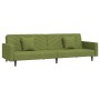 Sofá cama de 2 plazas con dos almohadas terciopelo verde claro de vidaXL, Sofás - Ref: Foro24-337631, Precio: 202,30 €, Descu...