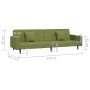 Sofá cama de 2 plazas con dos almohadas terciopelo verde claro de vidaXL, Sofás - Ref: Foro24-337631, Precio: 202,30 €, Descu...