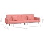 Sofá cama de 2 plazas con dos almohadas terciopelo rosa de vidaXL, Sofás - Ref: Foro24-337632, Precio: 237,99 €, Descuento: %