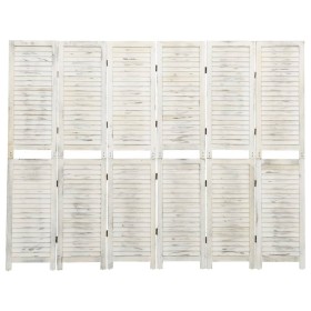 6-panel solid wood aged white screen 215x166 cm by vidaXL, Room dividers - Ref: Foro24-338573, Price: 157,99 €, Discount: %